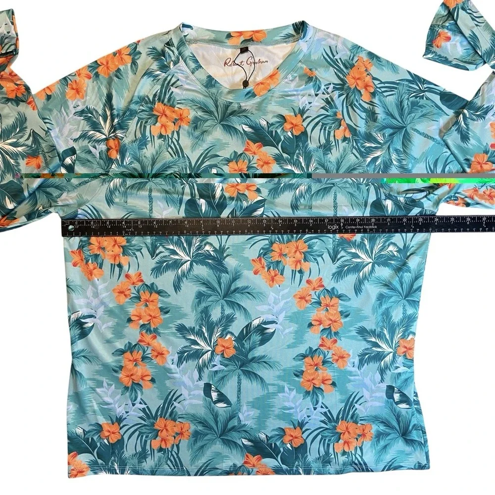 Robert Graham Long Sleeve Tropical Forest UPF 50+ rashguard shirt Men's 2XL New
